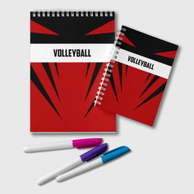 Блокнот с принтом Volleyball в Тюмени, 100% бумага | 48 листов, плотность листов — 60 г/м2, плотность картонной обложки — 250 г/м2. Листы скреплены удобной пружинной спиралью. Цвет линий — светло-серый
 | Тематика изображения на принте: sport | volleyball | волейбол | спорт