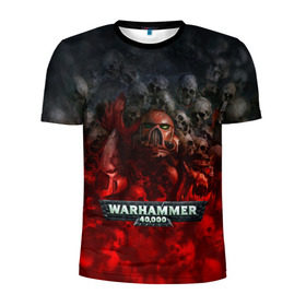 Мужская футболка 3D спортивная с принтом Warhammer 40000: Dawn Of War в Тюмени, 100% полиэстер с улучшенными характеристиками | приталенный силуэт, круглая горловина, широкие плечи, сужается к линии бедра | relic entertainment | warhammer 40000: dawn of war | черепа