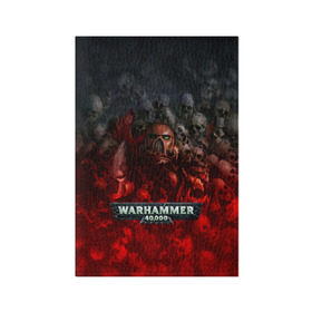 Обложка для паспорта матовая кожа с принтом Warhammer 40000: Dawn Of War в Тюмени, натуральная матовая кожа | размер 19,3 х 13,7 см; прозрачные пластиковые крепления | Тематика изображения на принте: relic entertainment | warhammer 40000: dawn of war | черепа