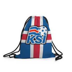 Рюкзак-мешок 3D с принтом Сборная Исландии флаг в Тюмени, 100% полиэстер | плотность ткани — 200 г/м2, размер — 35 х 45 см; лямки — толстые шнурки, застежка на шнуровке, без карманов и подкладки | Тематика изображения на принте: 