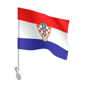 Флаг для автомобиля с принтом Сборная Хорватии флаг в Тюмени, 100% полиэстер | Размер: 30*21 см | европы | хорватия | чемпионат мира | чм