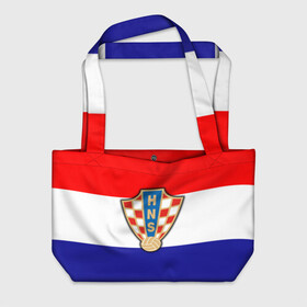 Пляжная сумка 3D с принтом Сборная Хорватии флаг в Тюмени, 100% полиэстер | застегивается на металлическую кнопку; внутренний карман застегивается на молнию. Стенки укреплены специальным мягким материалом, чтобы защитить содержимое от несильных ударов
 | европы | хорватия | чемпионат мира | чм