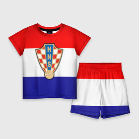 Детский костюм с шортами 3D с принтом Сборная Хорватии флаг в Тюмени,  |  | европы | хорватия | чемпионат мира | чм