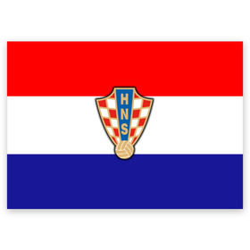 Поздравительная открытка с принтом Сборная Хорватии флаг в Тюмени, 100% бумага | плотность бумаги 280 г/м2, матовая, на обратной стороне линовка и место для марки
 | европы | хорватия | чемпионат мира | чм