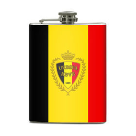 Фляга с принтом Сборная Бельгии флаг в Тюмени, металлический корпус | емкость 0,22 л, размер 125 х 94 мм. Виниловая наклейка запечатывается полностью | бельгия | европы | мира | чемпионат | чм