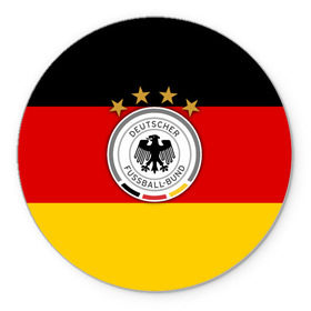 Коврик круглый с принтом Сборная Германии флаг в Тюмени, резина и полиэстер | круглая форма, изображение наносится на всю лицевую часть | Тематика изображения на принте: германия | европы | мира | чемпионат | чм