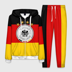 Мужской костюм 3D с принтом Сборная Германии флаг в Тюмени, 100% полиэстер | Манжеты и пояс оформлены тканевой резинкой, двухслойный капюшон со шнурком для регулировки, карманы спереди | германия | европы | мира | чемпионат | чм