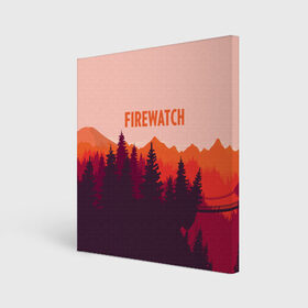 Холст квадратный с принтом FIREWATCH в Тюмени, 100% ПВХ |  | art | campo santo | firewatch | game | горы | закат | игра | лес | пейзаж | пожарный дозор | солнце | холмы