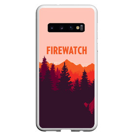 Чехол для Samsung Galaxy S10 с принтом FIREWATCH в Тюмени, Силикон | Область печати: задняя сторона чехла, без боковых панелей | art | campo santo | firewatch | game | горы | закат | игра | лес | пейзаж | пожарный дозор | солнце | холмы