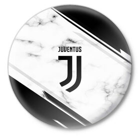 Значок с принтом Juventus 2018 в Тюмени,  металл | круглая форма, металлическая застежка в виде булавки | Тематика изображения на принте: football | soccer | ювентус