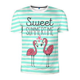 Мужская футболка 3D спортивная с принтом Sweet Summer Time в Тюмени, 100% полиэстер с улучшенными характеристиками | приталенный силуэт, круглая горловина, широкие плечи, сужается к линии бедра | Тематика изображения на принте: animal | art | flamingo | love | pink | summer | sweet | time | арт | белый | бирюзовый | жара | животное | лето | любовь | матроска | полоски | рисунок | розовый | роман | сердечки | сердце | серый | фламинго | черный