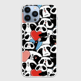 Чехол для iPhone 13 Pro Max с принтом Пандяшки в Тюмени,  |  | baby | cute | fun | gift | happy | heart | panda | paw | smile | белый | красный | лапа | малыш | милый | мягкий | нежный | няшный | панда | подарок | радость | розовый | сердце | счастье | сюрприз | улыбка | черный