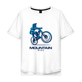 Мужская футболка хлопок Oversize с принтом Велосипед в Тюмени, 100% хлопок | свободный крой, круглый ворот, “спинка” длиннее передней части | downhill | байк | велосипед | велоспорт | горный | горы | спорт