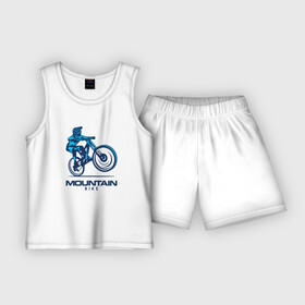Детская пижама с шортами хлопок с принтом Велосипед в Тюмени,  |  | Тематика изображения на принте: downhill | байк | велосипед | велоспорт | горный | горы | спорт