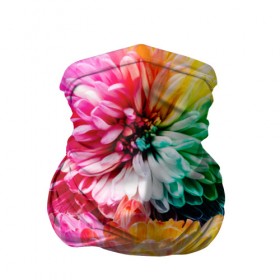 Бандана-труба 3D с принтом Яркие Георгины в Тюмени, 100% полиэстер, ткань с особыми свойствами — Activecool | плотность 150‒180 г/м2; хорошо тянется, но сохраняет форму | георгин | лето | радуга | цветок | цветы
