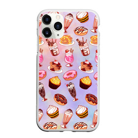 Чехол для iPhone 11 Pro матовый с принтом Очень Сладкий Паттерн в Тюмени, Силикон |  | блины | вкусняшка | еда | кекс | клубника | коктейль | мороженое | панкейк | пончик | сладости