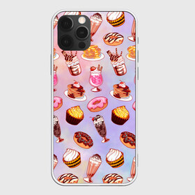 Чехол для iPhone 12 Pro Max с принтом Очень Сладкий Паттерн в Тюмени, Силикон |  | Тематика изображения на принте: блины | вкусняшка | еда | кекс | клубника | коктейль | мороженое | панкейк | пончик | сладости