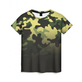 Женская футболка 3D с принтом Camouflage - Series 3 в Тюмени, 100% полиэфир ( синтетическое хлопкоподобное полотно) | прямой крой, круглый вырез горловины, длина до линии бедер | 