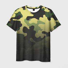 Мужская футболка 3D с принтом Camouflage - Series 3 в Тюмени, 100% полиэфир | прямой крой, круглый вырез горловины, длина до линии бедер | 