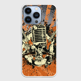 Чехол для iPhone 13 Pro с принтом Microphone в Тюмени,  |  | Тематика изображения на принте: art | grunge | guitar | line | microphone | pattern | абстракция | арт | гитара | гранж | линии | микрофон | узор