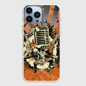 Чехол для iPhone 13 Pro Max с принтом Microphone в Тюмени,  |  | art | grunge | guitar | line | microphone | pattern | абстракция | арт | гитара | гранж | линии | микрофон | узор