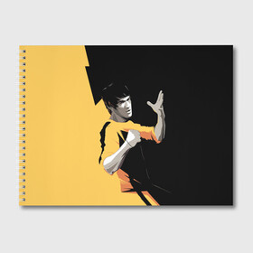 Альбом для рисования с принтом Bruce Lee в Тюмени, 100% бумага
 | матовая бумага, плотность 200 мг. | Тематика изображения на принте: bruce lee | актер | боец | воин | звезда | карате