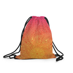 Рюкзак-мешок 3D с принтом Солнечные мандалы в Тюмени, 100% полиэстер | плотность ткани — 200 г/м2, размер — 35 х 45 см; лямки — толстые шнурки, застежка на шнуровке, без карманов и подкладки | Тематика изображения на принте: 