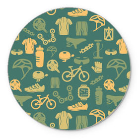 Коврик круглый с принтом Велосипедист в Тюмени, резина и полиэстер | круглая форма, изображение наносится на всю лицевую часть | bicycle | bike | road | speed | sport | вело | велосипед | велосипедист | гонщик | дорога | здоровье | педали | сила | скорость | спорт | трасса | шлем