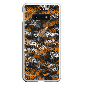 Чехол для Samsung S10E с принтом Jump da f#ck up! в Тюмени, Силикон | Область печати: задняя сторона чехла, без боковых панелей | slipknot | soulfly | u rban | белый | графити | граффити | камуфляж | надпись | оранжевый | черный