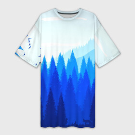 Платье-футболка 3D с принтом FIREWATCH в Тюмени,  |  | art | campo santo | firewatch | game | горы | закат | игра | лес | пейзаж | пожарный дозор | солнце | холмы