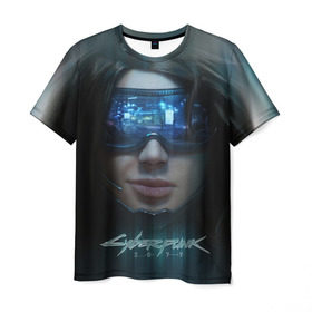 Мужская футболка 3D с принтом Cyberpunk 2077 в Тюмени, 100% полиэфир | прямой крой, круглый вырез горловины, длина до линии бедер | cd projekt red | cyber | cyberpunk | cyberpunk 2077 | e3 | ps4 | rpg | v | xbox | будущее | девушка | игра | кибер | киберпанк | киберпанк 2077 | маска | от создателей ведьмака | очки | рпг