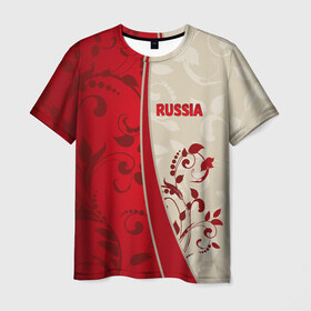 Мужская футболка 3D с принтом Russia в Тюмени, 100% полиэфир | прямой крой, круглый вырез горловины, длина до линии бедер | rus | russia | team | мира | российская | россия | рф | сборная | федерация | футбол | чемпионат
