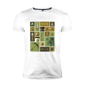 Мужская футболка премиум с принтом Minecraft (New collection 2018) в Тюмени, 92% хлопок, 8% лайкра | приталенный силуэт, круглый вырез ворота, длина до линии бедра, короткий рукав | 0x000000123 | minecraft | майнкрафт