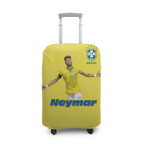 Чехол для чемодана 3D с принтом Неймар в Тюмени, 86% полиэфир, 14% спандекс | двустороннее нанесение принта, прорези для ручек и колес | neymar | неймар | сборная бразилии | футбол