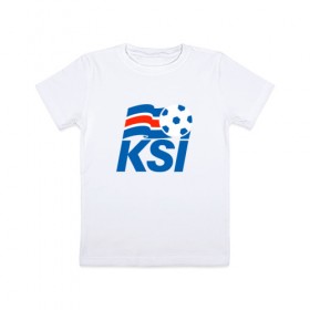 Детская футболка хлопок с принтом KSI ICELAND SPORT в Тюмени, 100% хлопок | круглый вырез горловины, полуприлегающий силуэт, длина до линии бедер | Тематика изображения на принте: 