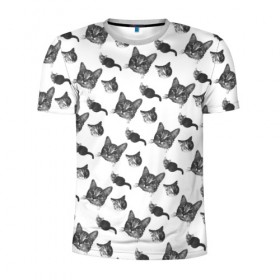 Мужская футболка 3D спортивная с принтом Кошка Соня в Тюмени, 100% полиэстер с улучшенными характеристиками | приталенный силуэт, круглая горловина, широкие плечи, сужается к линии бедра | котик | кошечка | кошка | мяу