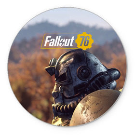 Коврик круглый с принтом Fallout 76 в Тюмени, резина и полиэстер | круглая форма, изображение наносится на всю лицевую часть | fallout | fallout 76 | future | rpg | valt tec | war | wasteland | будущее | война | костюм | постапокалипсис | рпг | фалаут | фолаут | фоллаут | фолыч | ядерная пустошь