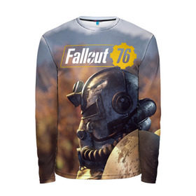 Мужской лонгслив 3D с принтом Fallout 76 в Тюмени, 100% полиэстер | длинные рукава, круглый вырез горловины, полуприлегающий силуэт | fallout | fallout 76 | future | rpg | valt tec | war | wasteland | будущее | война | костюм | постапокалипсис | рпг | фалаут | фолаут | фоллаут | фолыч | ядерная пустошь