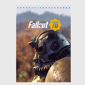 Скетчбук с принтом Fallout 76 в Тюмени, 100% бумага
 | 48 листов, плотность листов — 100 г/м2, плотность картонной обложки — 250 г/м2. Листы скреплены сверху удобной пружинной спиралью | fallout | fallout 76 | future | rpg | valt tec | war | wasteland | будущее | война | костюм | постапокалипсис | рпг | фалаут | фолаут | фоллаут | фолыч | ядерная пустошь