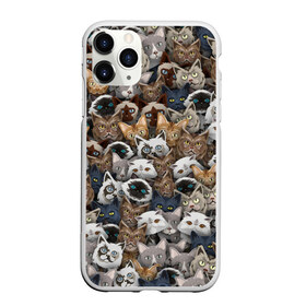 Чехол для iPhone 11 Pro матовый с принтом Коты разных пород в Тюмени, Силикон |  | бенгальский | кот | котик | котики | кошка | мейн кун | паттерн | персидский | сиамский | сфинкс