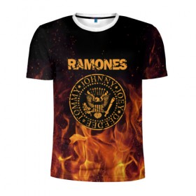 Мужская футболка 3D спортивная с принтом Ramones в Тюмени, 100% полиэстер с улучшенными характеристиками | приталенный силуэт, круглая горловина, широкие плечи, сужается к линии бедра | Тематика изображения на принте: ramones | джонни | джоуи | ди ди томми | рамон | рамонес | рамоун | рамоунз | рамоунс | рок группа
