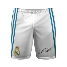 Мужские шорты 3D спортивные с принтом Real Madrid 2018 Form Original в Тюмени,  |  | 