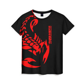 Женская футболка 3D с принтом Scorpions в Тюмени, 100% полиэфир ( синтетическое хлопкоподобное полотно) | прямой крой, круглый вырез горловины, длина до линии бедер | scorpions | группа | скорпионс | хард | хардрок