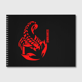 Альбом для рисования с принтом Scorpions в Тюмени, 100% бумага
 | матовая бумага, плотность 200 мг. | scorpions | группа | скорпионс | хард | хардрок