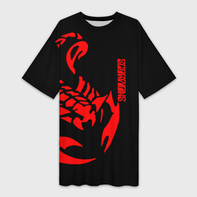 Платье-футболка 3D с принтом Scorpions в Тюмени,  |  | scorpions | группа | скорпионс | хард | хардрок