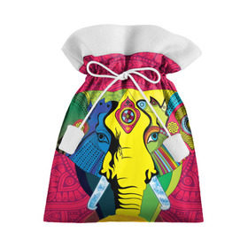 Подарочный 3D мешок с принтом Мама Индия. Ганеша в Тюмени, 100% полиэстер | Размер: 29*39 см | Тематика изображения на принте: ганеша | индия | кислота | психоделика | слон | ярко