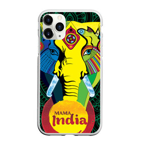 Чехол для iPhone 11 Pro матовый с принтом Мама Индия в Тюмени, Силикон |  | Тематика изображения на принте: ганеша | гималаи | индия | йога | кислота | практика | психоделика | слон | ярко
