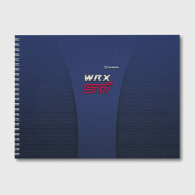 Альбом для рисования с принтом SUBARU WRX STI в Тюмени, 100% бумага
 | матовая бумага, плотность 200 мг. | Тематика изображения на принте: impreza | sport car | sti | subaru | wrx | авто | логотип | синяя | субарик | субару