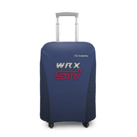 Чехол для чемодана 3D с принтом SUBARU WRX STI в Тюмени, 86% полиэфир, 14% спандекс | двустороннее нанесение принта, прорези для ручек и колес | impreza | sport car | sti | subaru | wrx | авто | логотип | синяя | субарик | субару