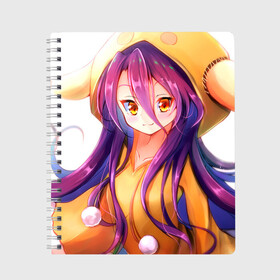 Тетрадь с принтом No Game No Life в Тюмени, 100% бумага | 48 листов, плотность листов — 60 г/м2, плотность картонной обложки — 250 г/м2. Листы скреплены сбоку удобной пружинной спиралью. Уголки страниц и обложки скругленные. Цвет линий — светло-серый
 | anime | manga | no game no life | аниме | без игры жизни нет | манга